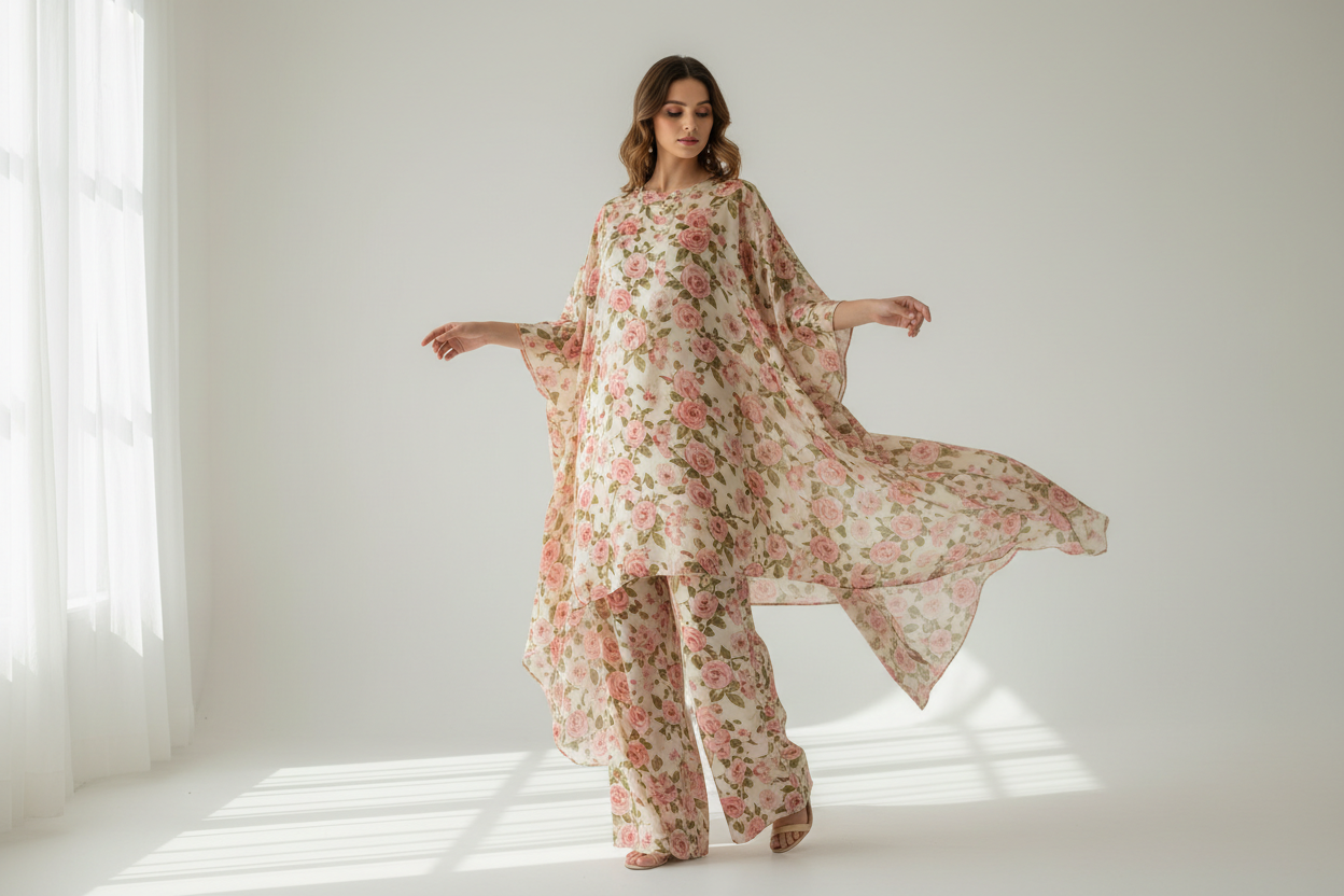 Pure Raw Silk Model Banner